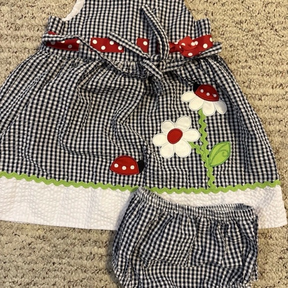 Rare Editions Other - Rare Editions Black and White Gingham Diaper Cover Set